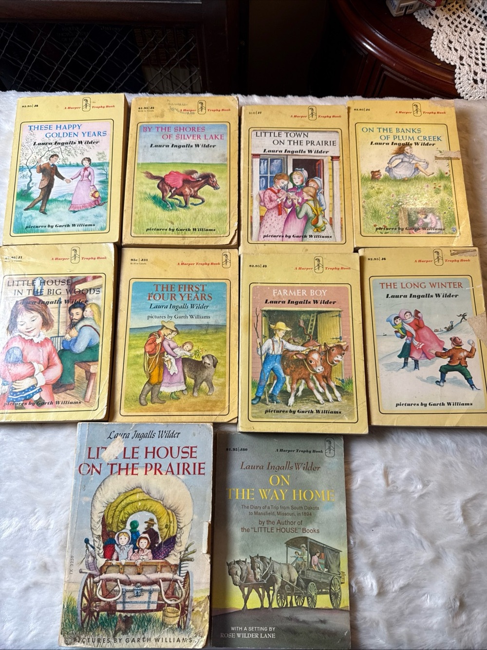 Laura Ingalls Wilder Paperback Book Lot - Yellow Covers full set